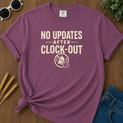 No Updates Clockout T-Shirt - Berry Mockup