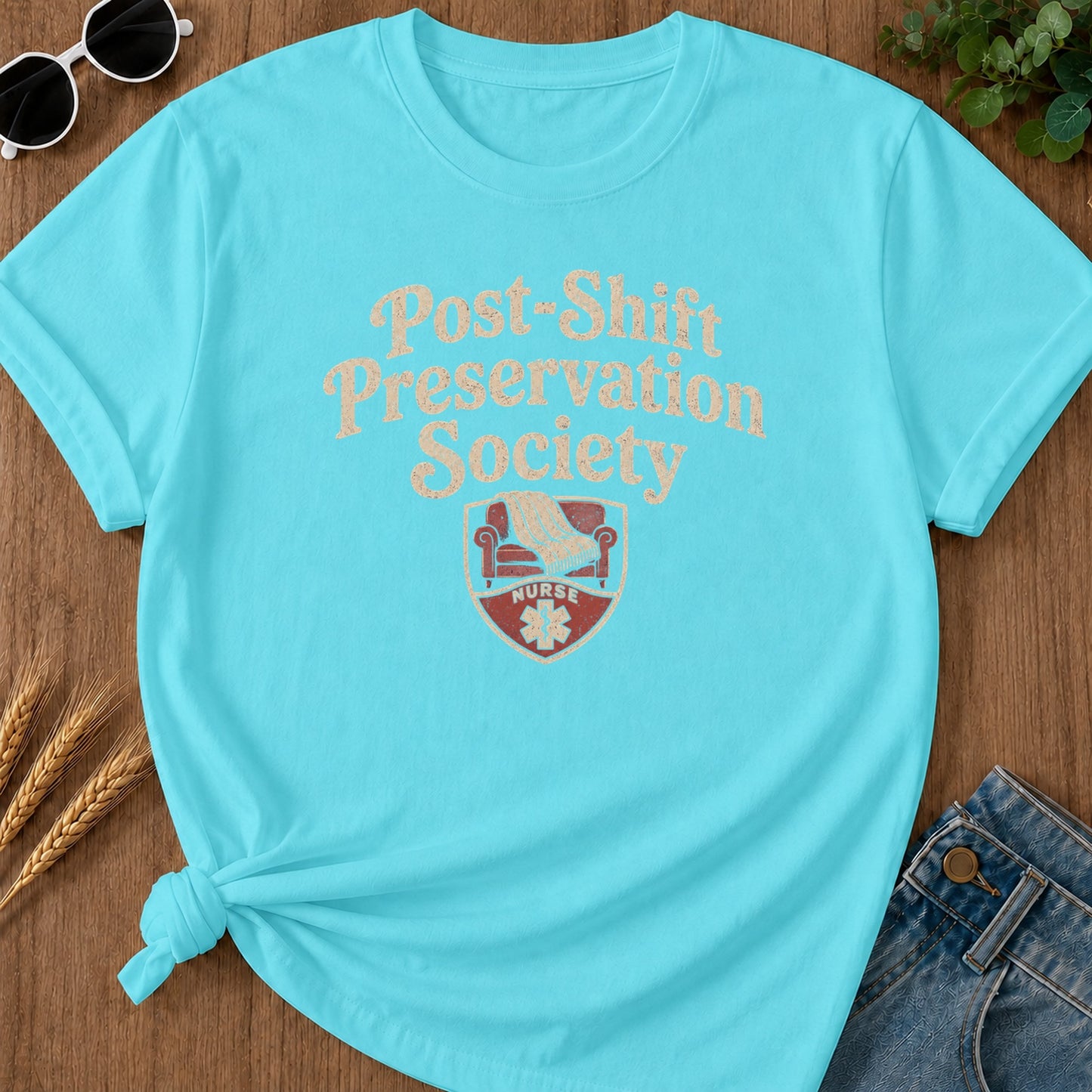 Preservation Society T-Shirt - Lagoon Blue Mockup