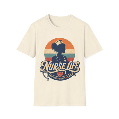Nurse Life Caffeine Chaos Care T-shirt