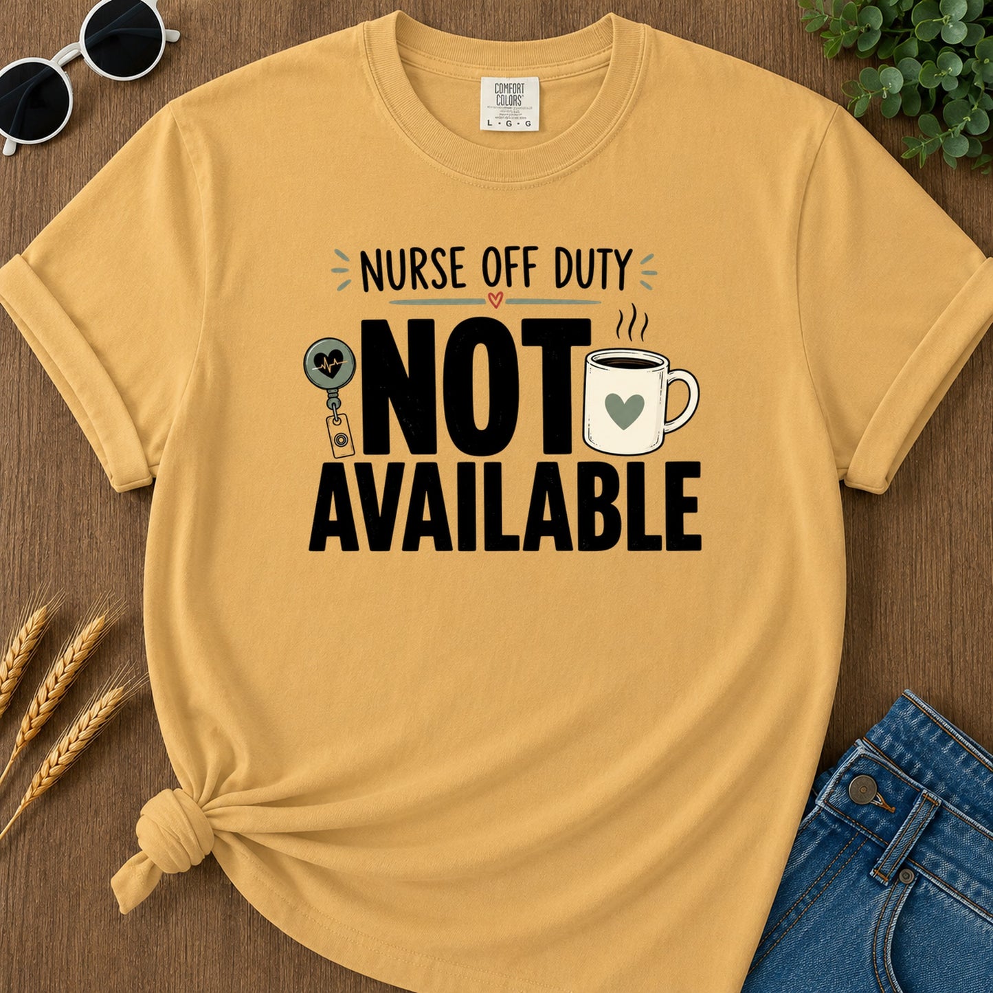 Not Available T-Shirt - Mustard Mockup