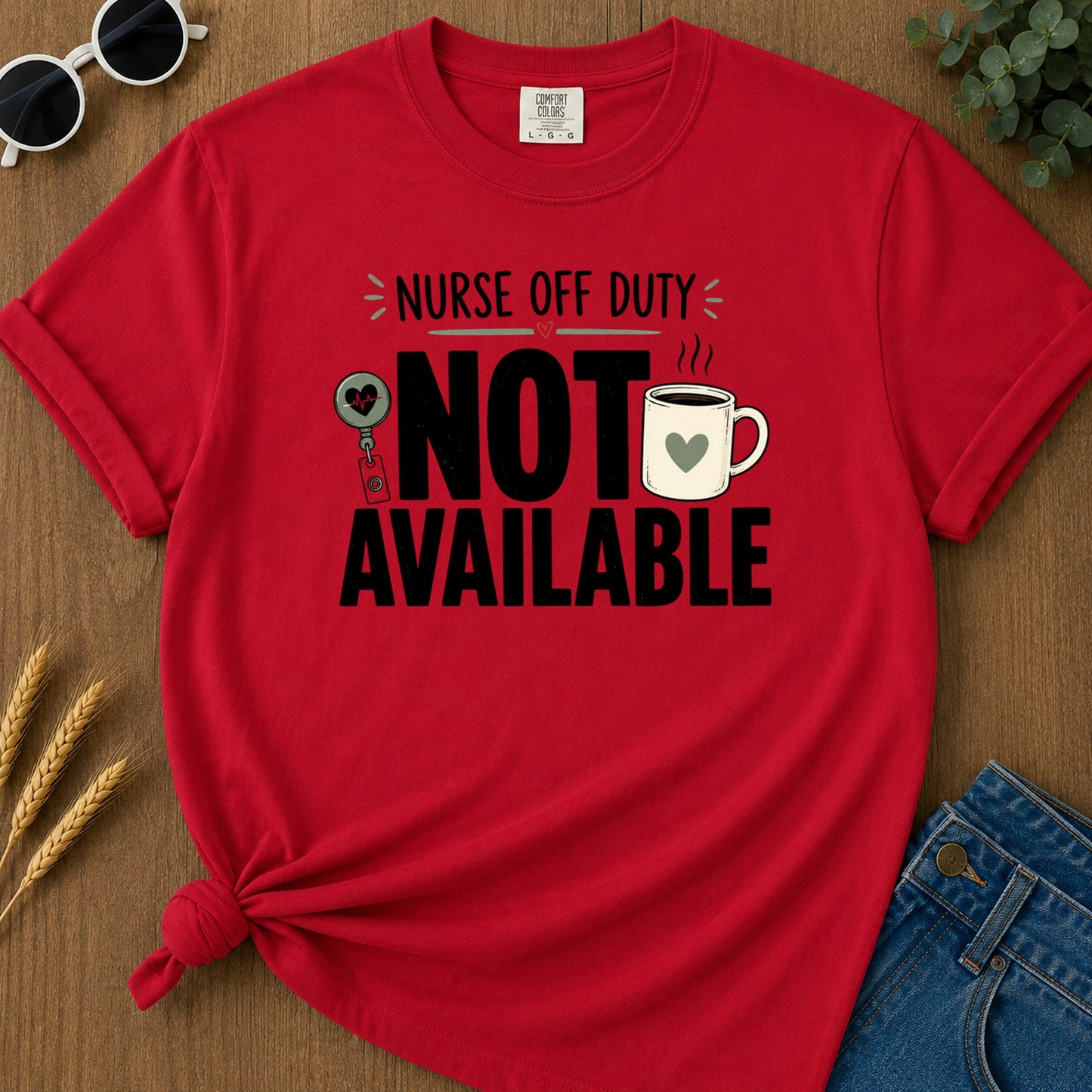 Not Available T-Shirt - Red Mockup