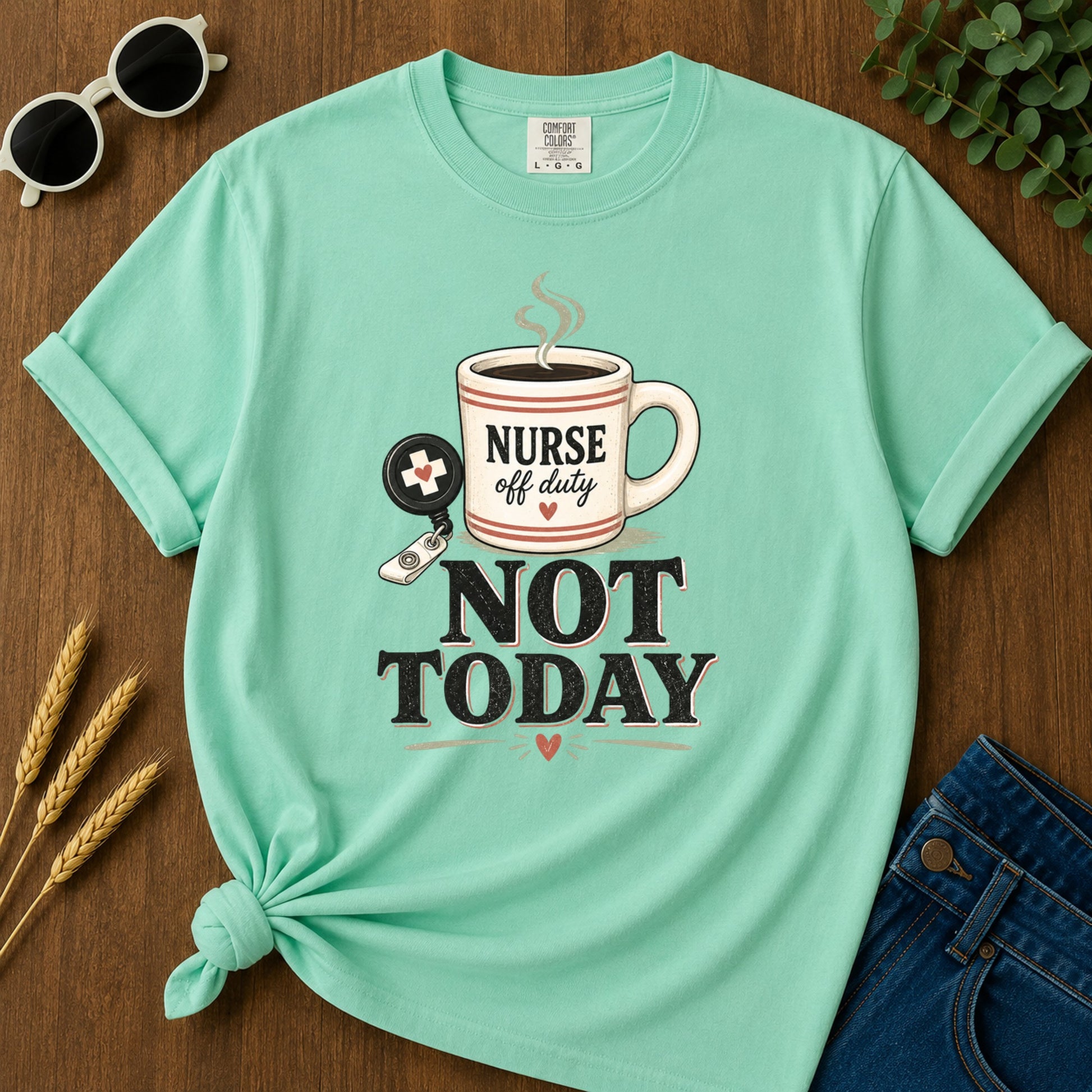 Striped Not Today T-Shirt - Island Reef Mockup