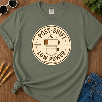 Post Shift Low Power T-Shirt - Moss Mockup