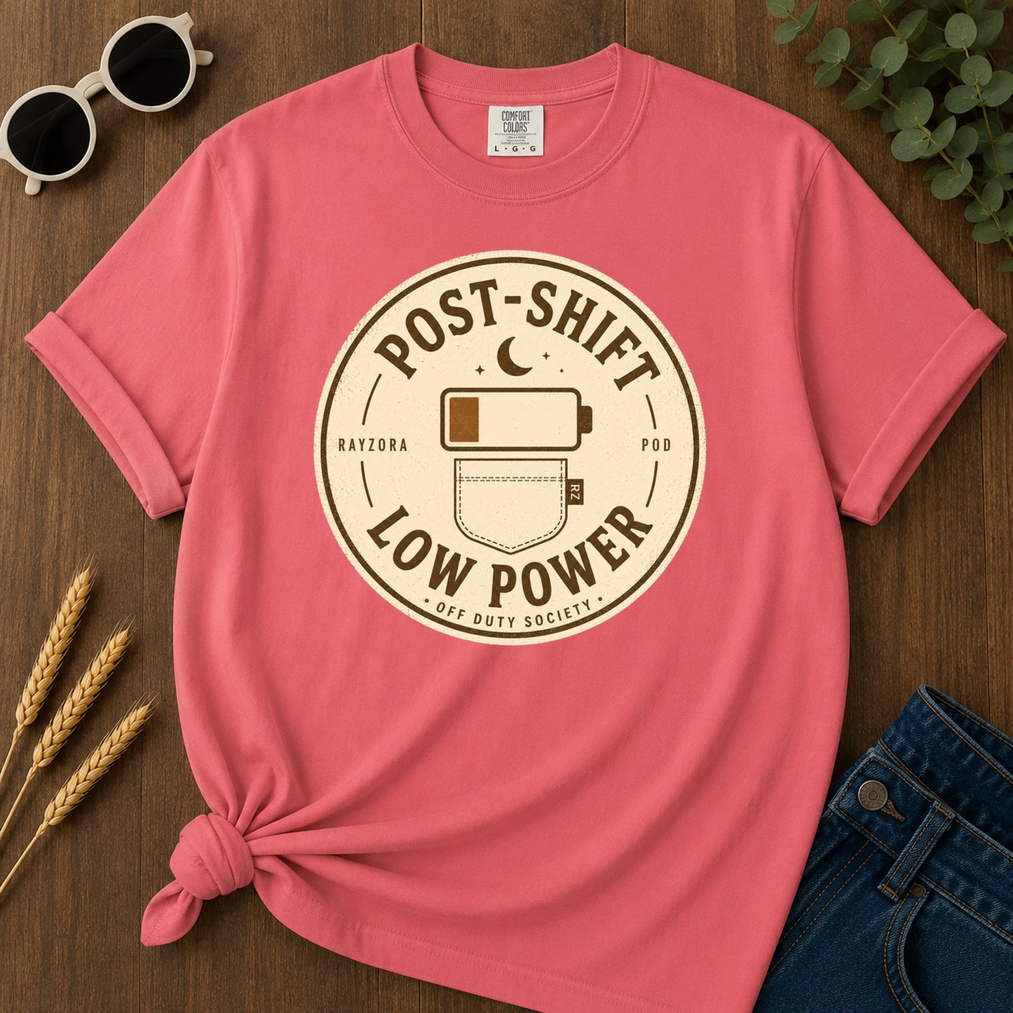 Post Shift Low Power T-Shirt - Watermelon Mockup