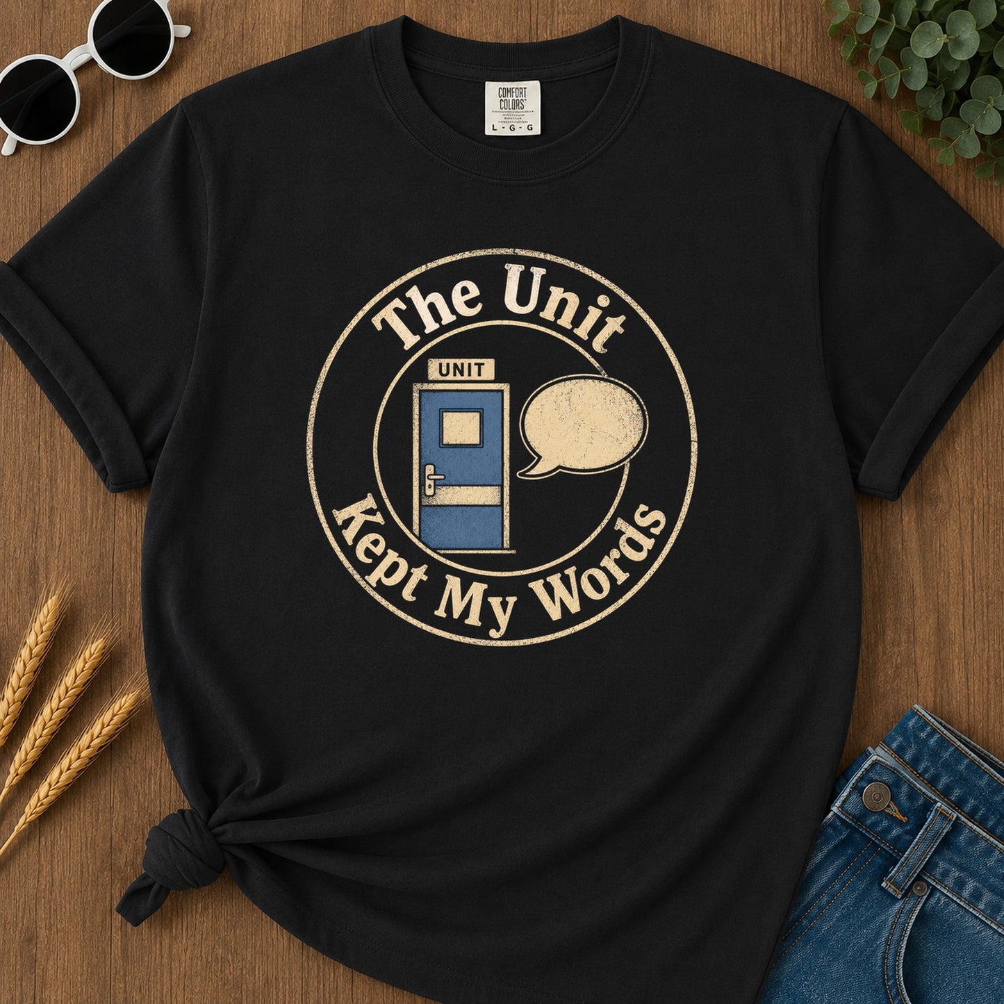 Unit Kept Words T-Shirt - Black Mockup