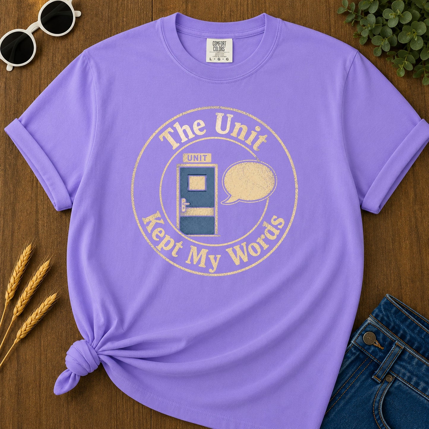 Unit Kept Words T-Shirt - Violet Mockup