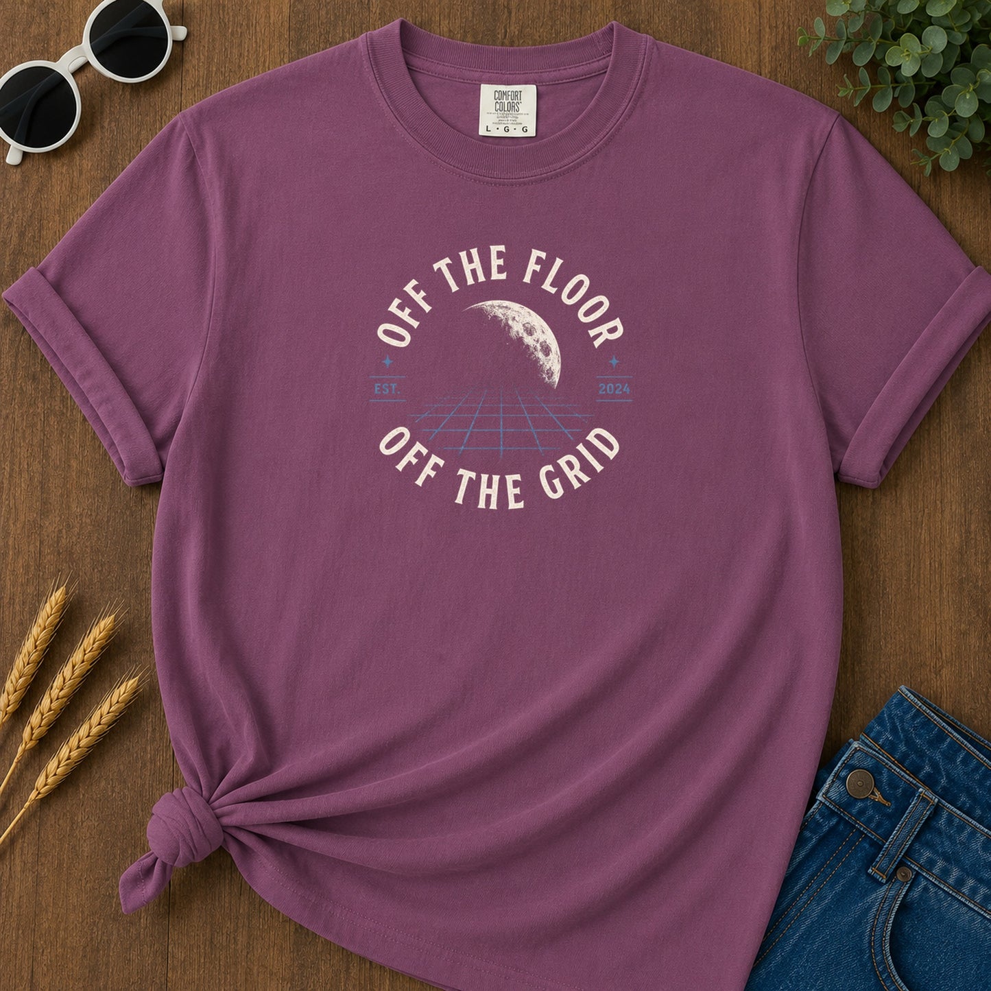 Off Grid T-Shirt - Berry Mockup