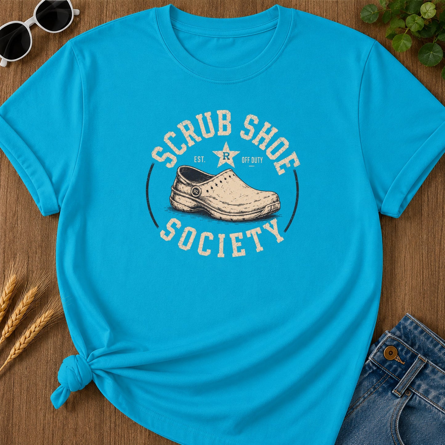 Scrub Shoe Society T-Shirt - Sapphire Mockup
