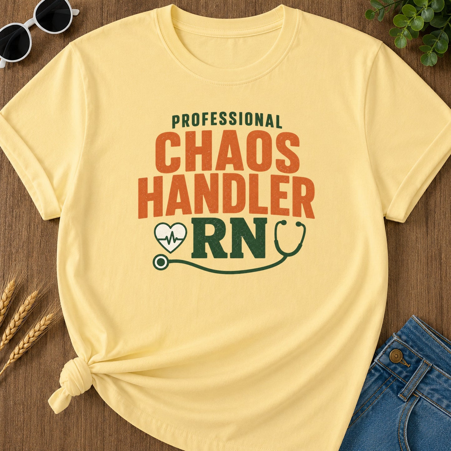 Professional Chaos Handler T-Shirt - Butter Mockup