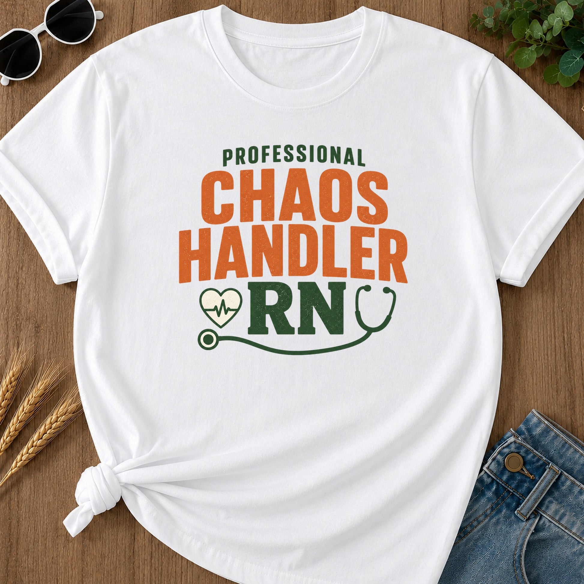 Professional Chaos Handler T-Shirt - White Mockup