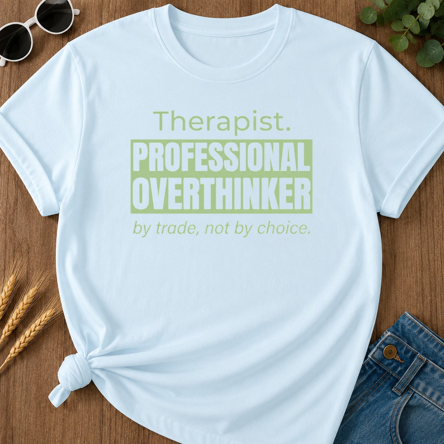 Professional Overthinker T-Shirt - Chambray Mockup