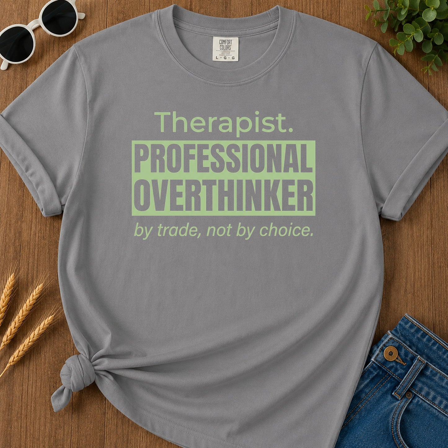 Professional Overthinker T-Shirt - Grey Mockup