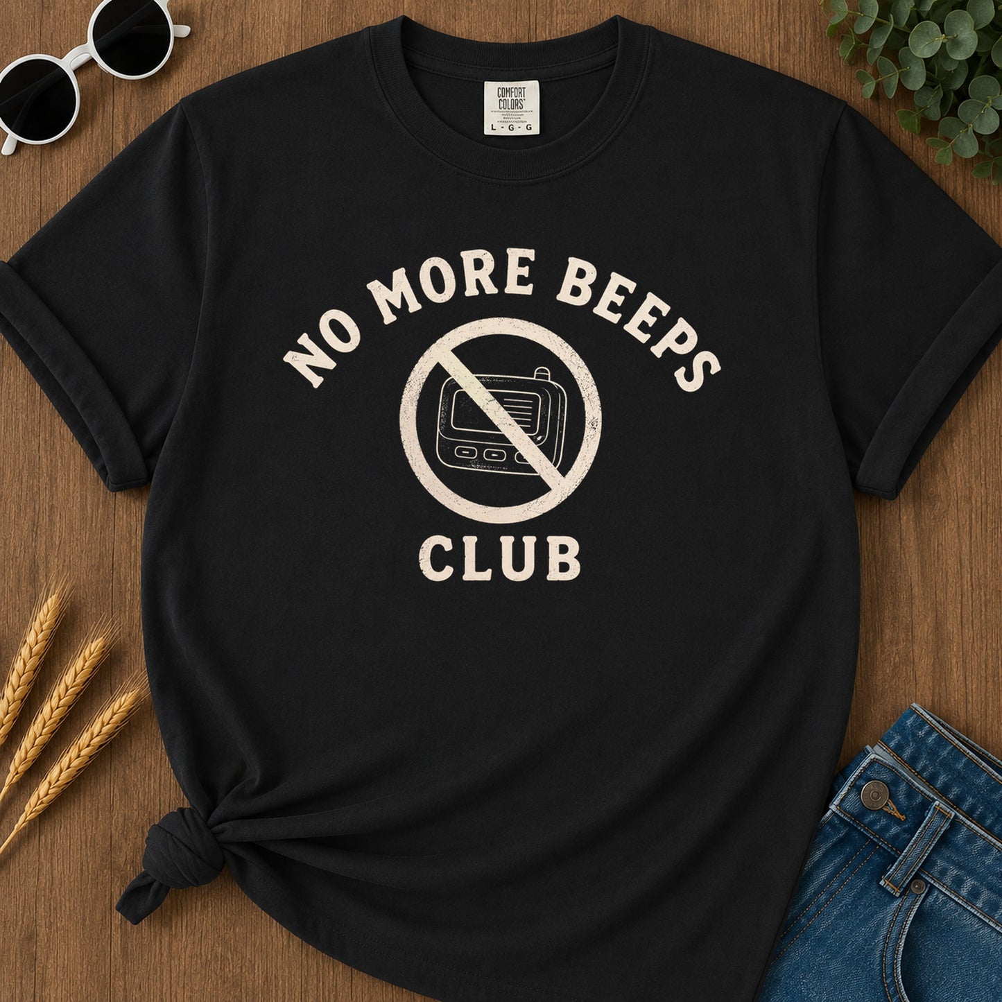 No More Beeps T-Shirt - Black Mockup