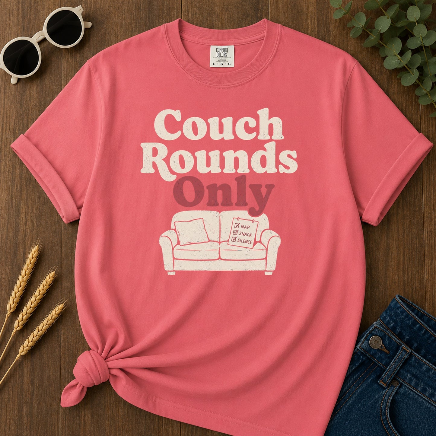 Couch Rounds Only T-Shirt - Watermelon Mockup
