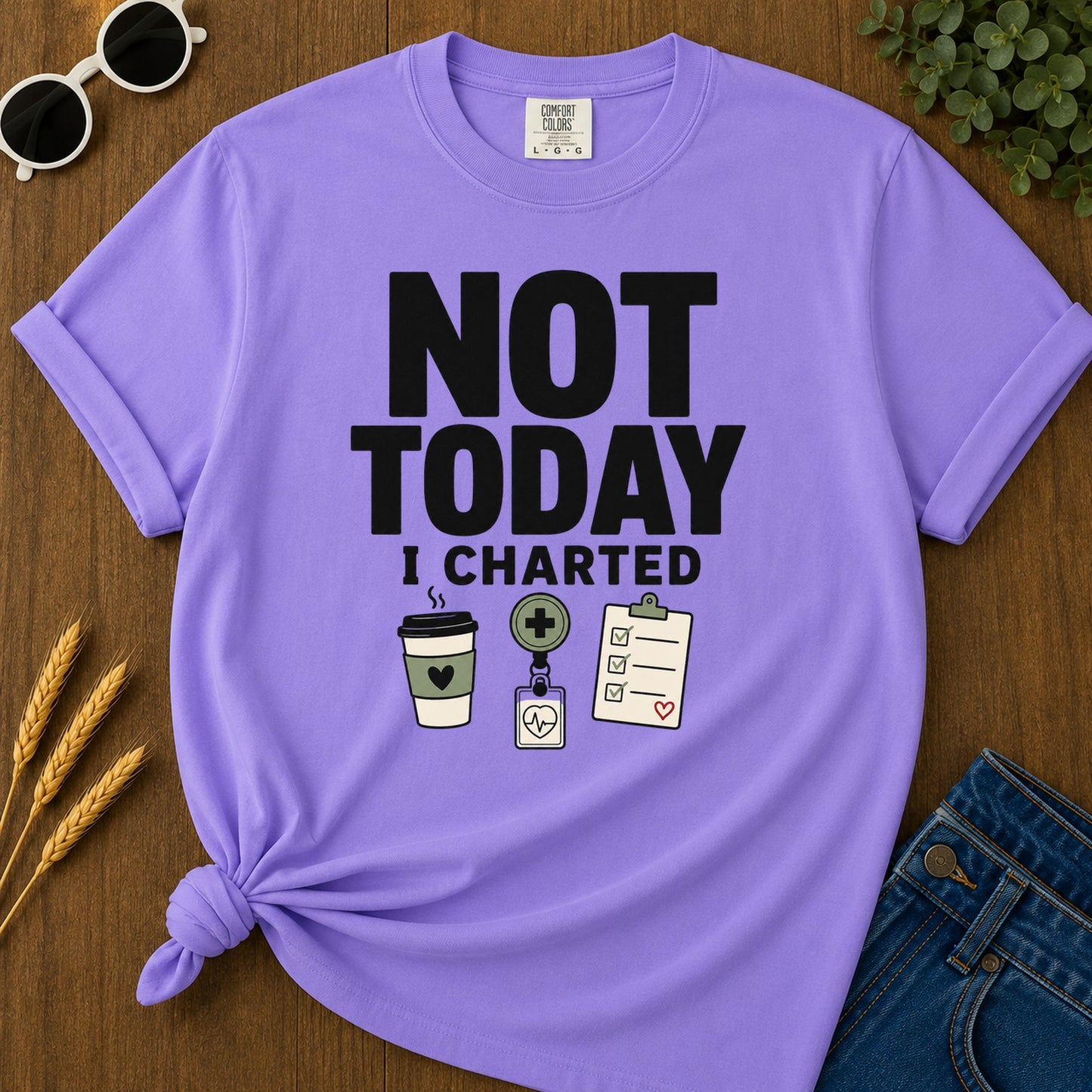 Not Today T-Shirt - Violet Mockup