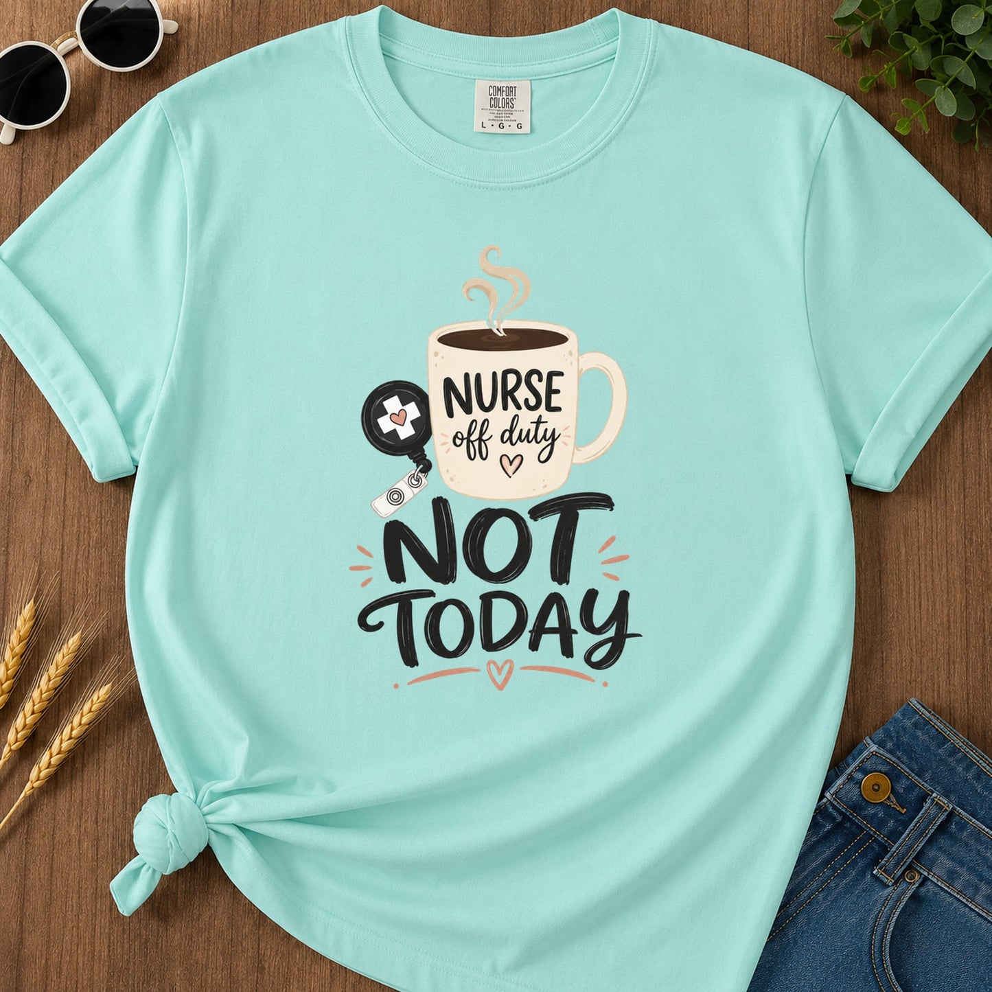 Coffee Break T-Shirt - Chalky Mint Mockup