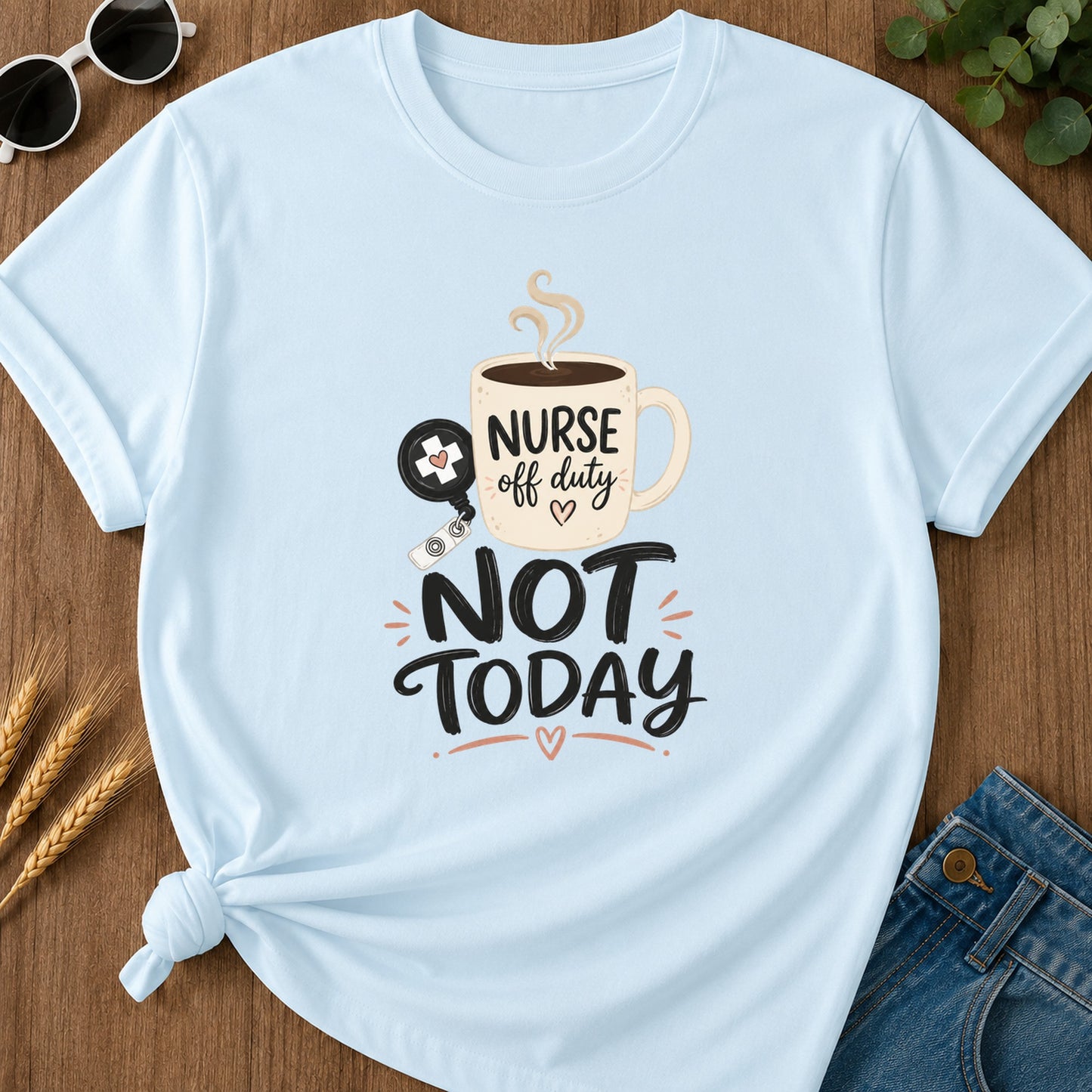 Coffee Break T-Shirt - Chambray Mockup