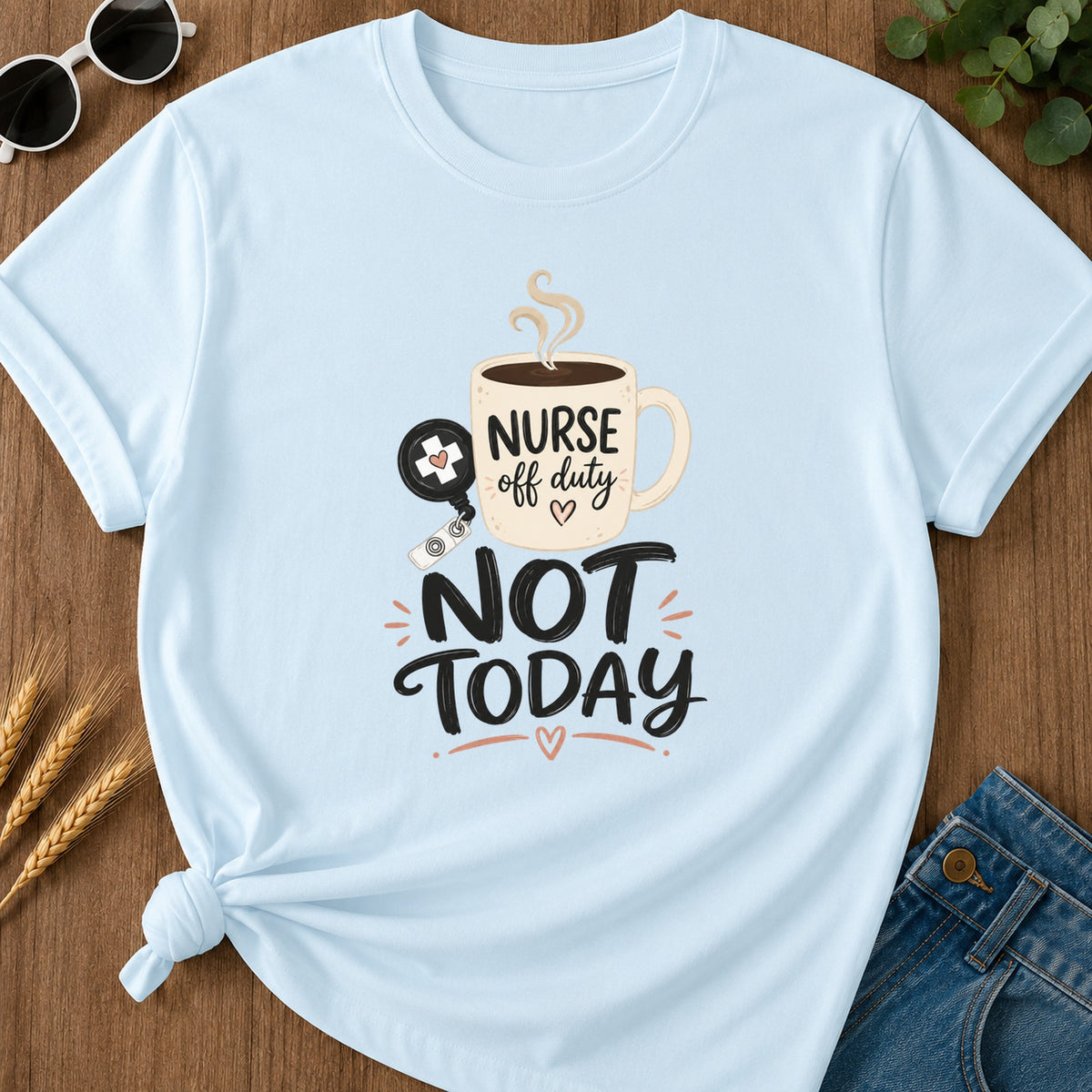 Coffee Break T-Shirt - Chambray Mockup