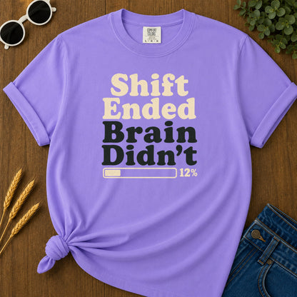 Shift Ended Brain T-Shirt - Violet Mockup