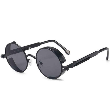 Steampunk Round Sunglasses UV400 Metal Spring Frame Retro Streetwear Unisex – Rayzora Steam Punk