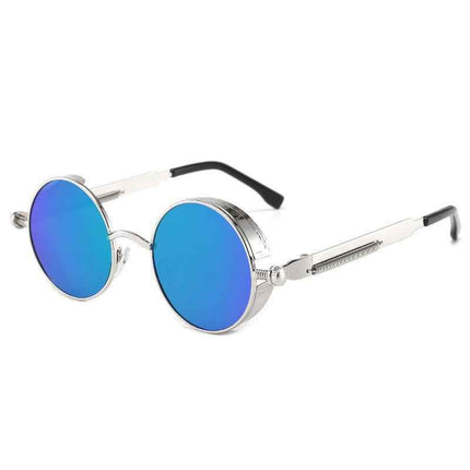Steampunk Round Sunglasses UV400 Metal Spring Frame Retro Streetwear Unisex – Rayzora Steam Punk