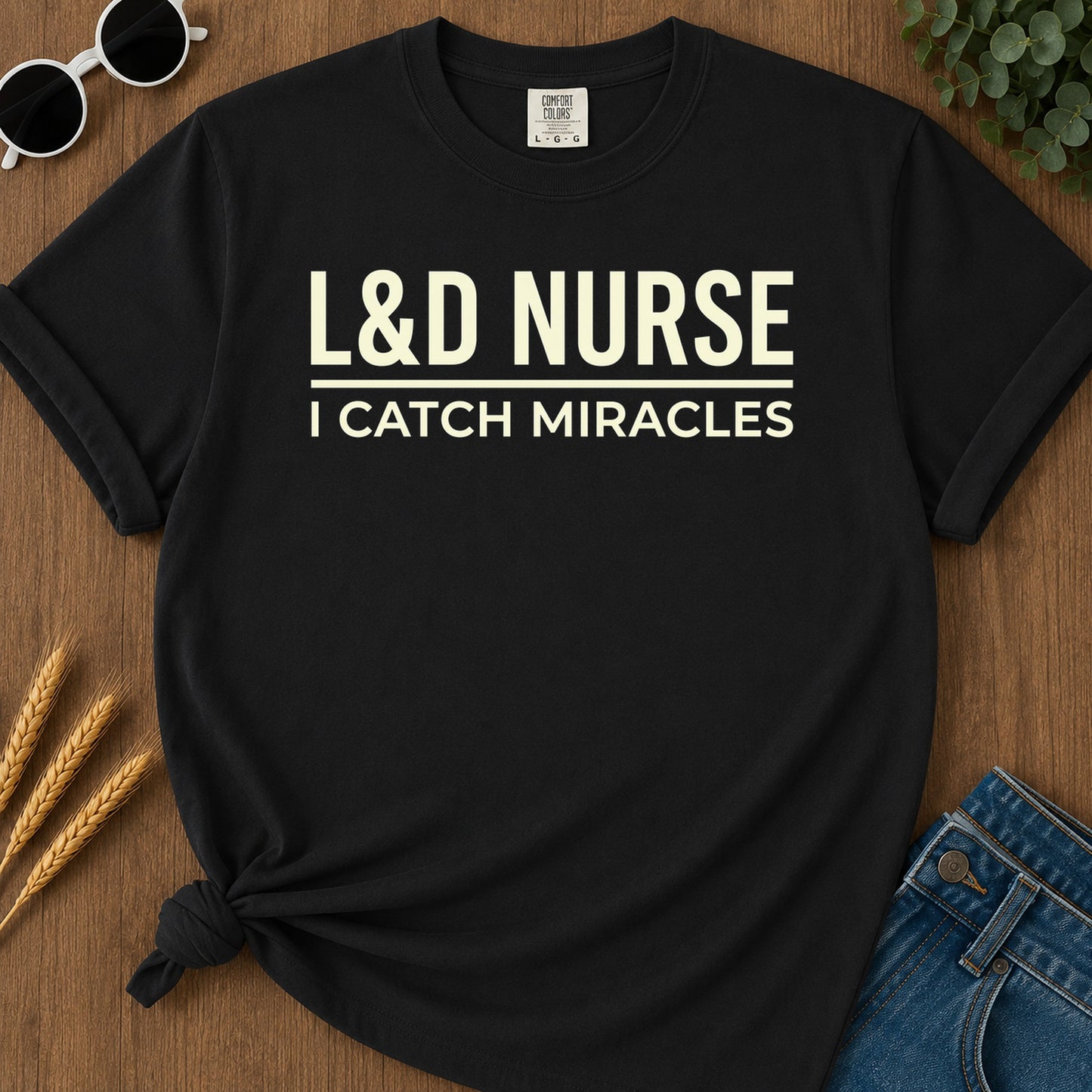 Ld Catch Miracles T-Shirt - Black Mockup