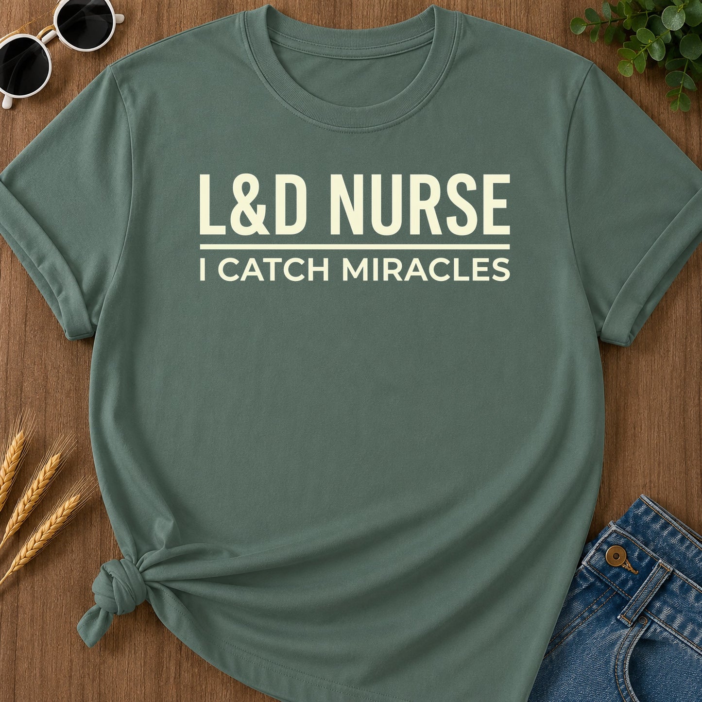 Ld Catch Miracles T-Shirt - Blue Spruce Mockup
