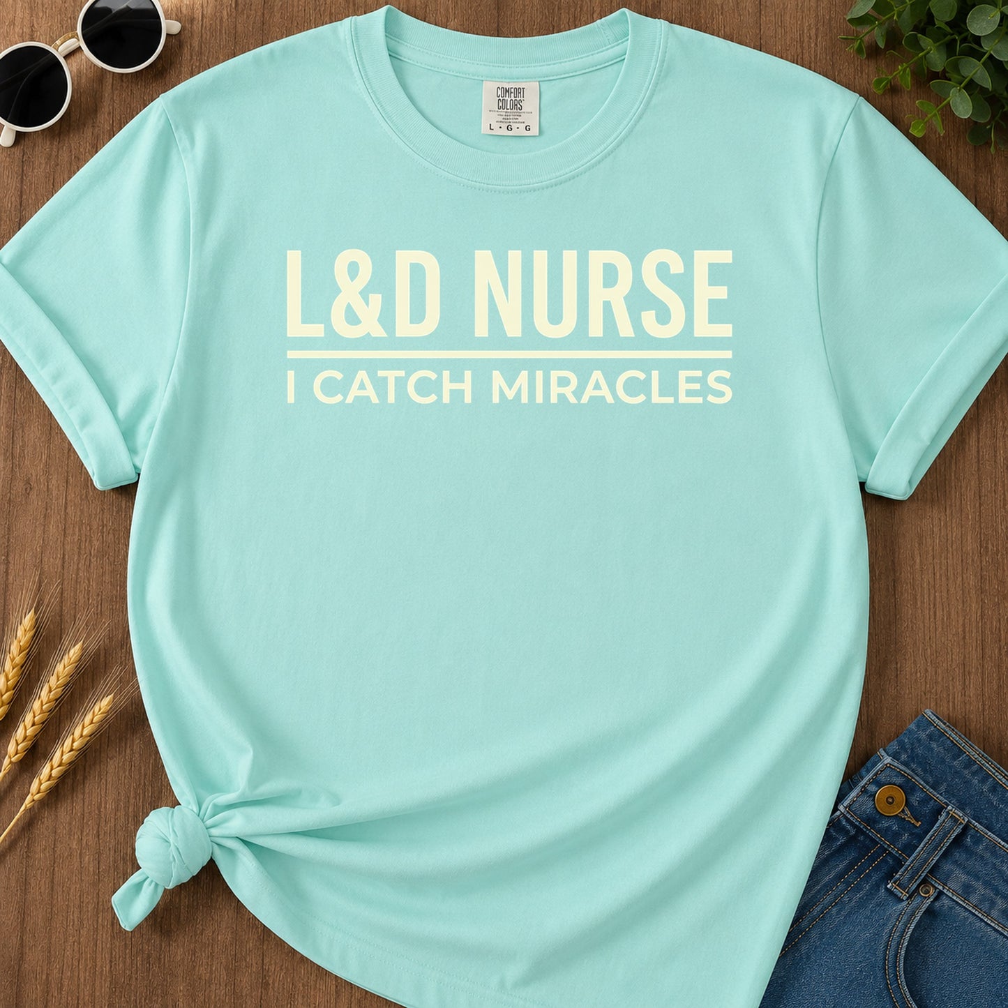 Ld Catch Miracles T-Shirt - Chalky Mint Mockup