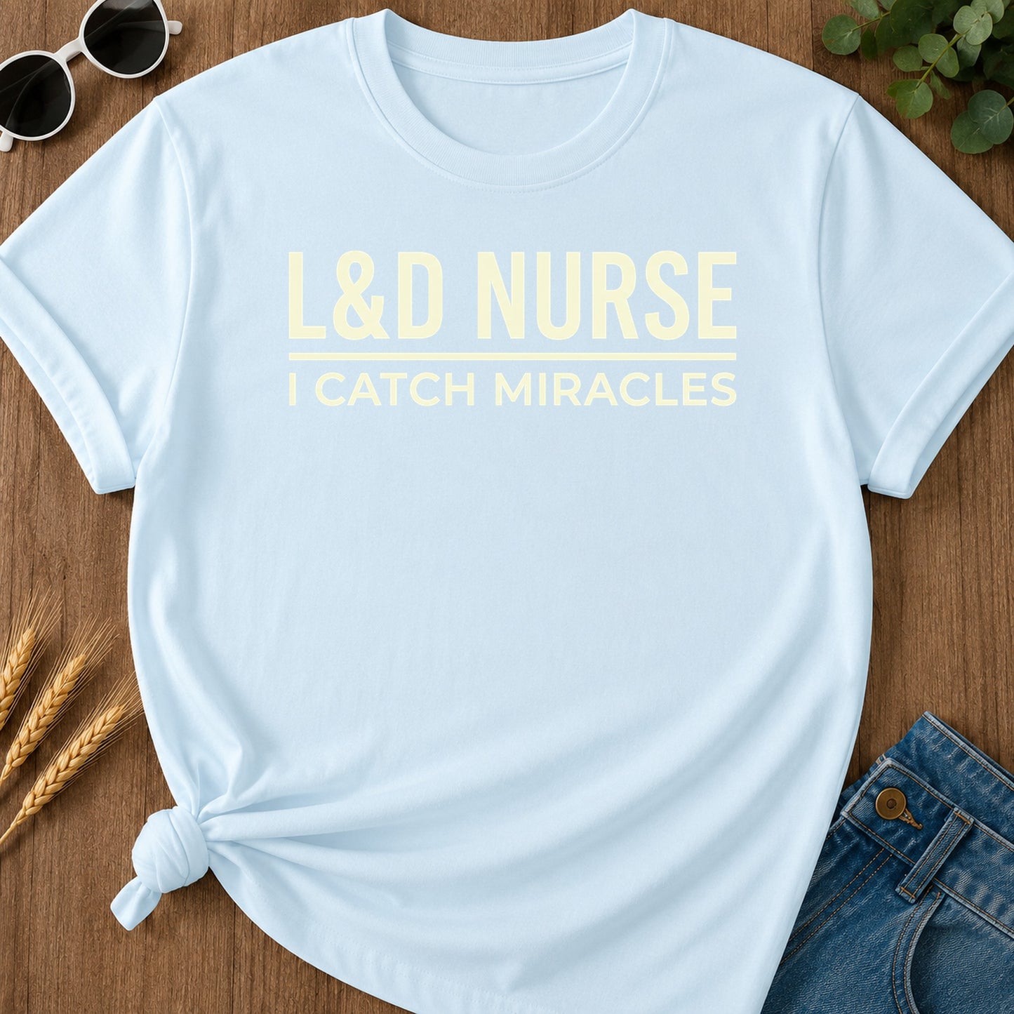 Ld Catch Miracles T-Shirt - Chambray Mockup
