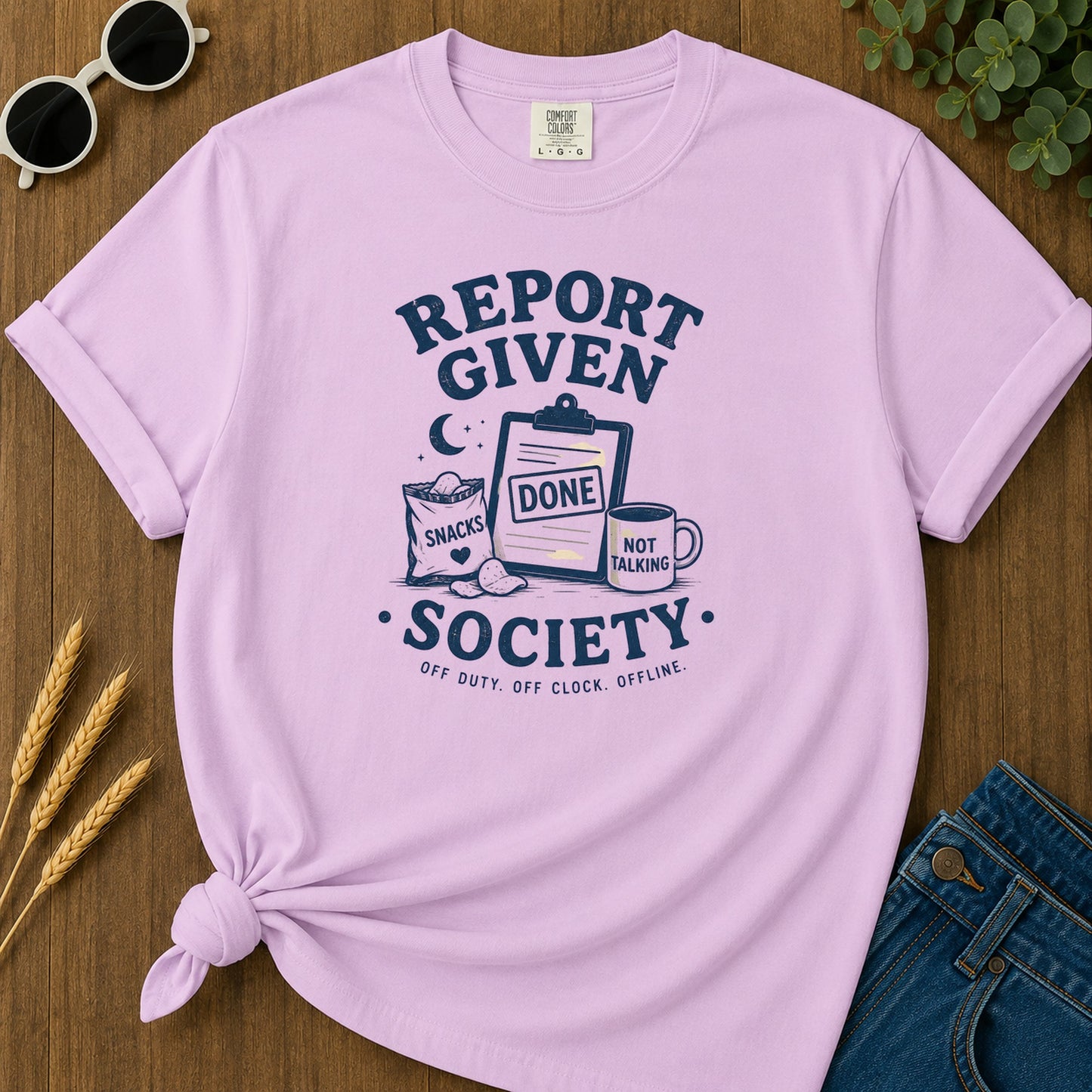 Report Given Society T-Shirt - Orchid Mockup