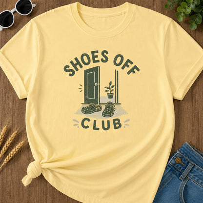 Shoes Off Club T-Shirt - Butter Mockup