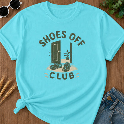 Shoes Off Club T-Shirt - Lagoon Blue Mockup