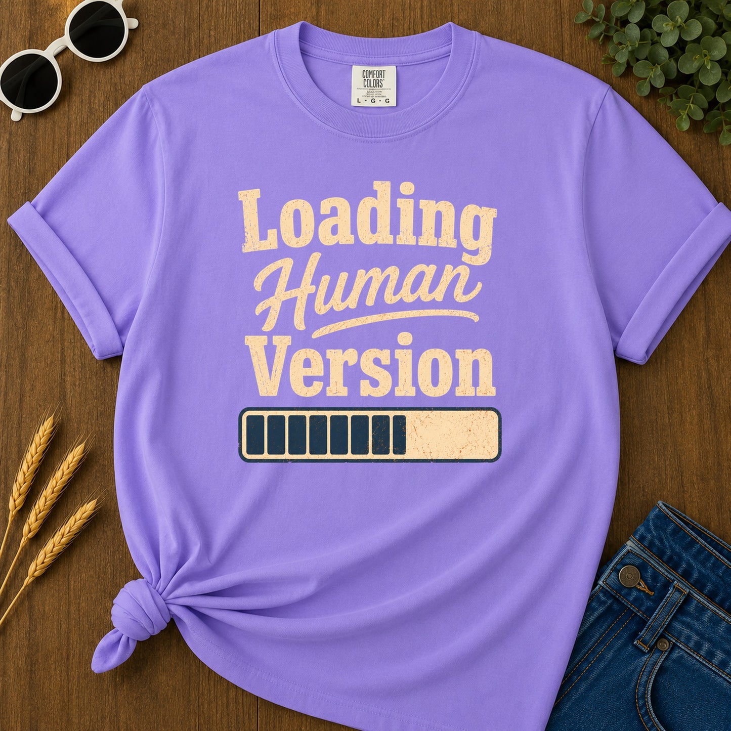 Loading Human Version T-Shirt - Violet Mockup