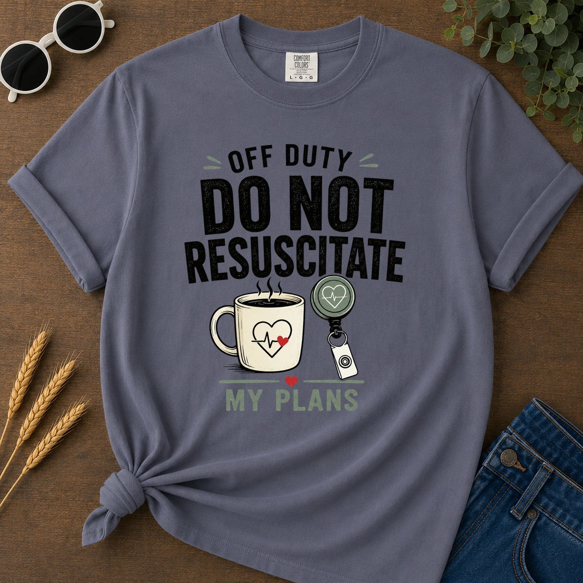 Do Not Resuscitate T-Shirt - Navy Mockup