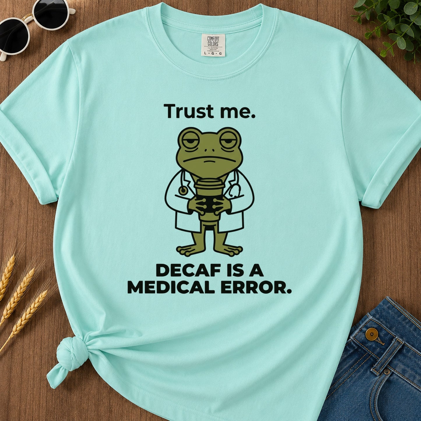 Trust Decaf T-Shirt - Chalky Mint Mockup