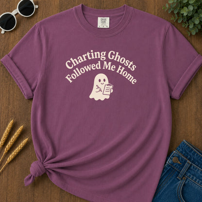 Charting Ghosts Followed 211 T-Shirt - Berry Mockup