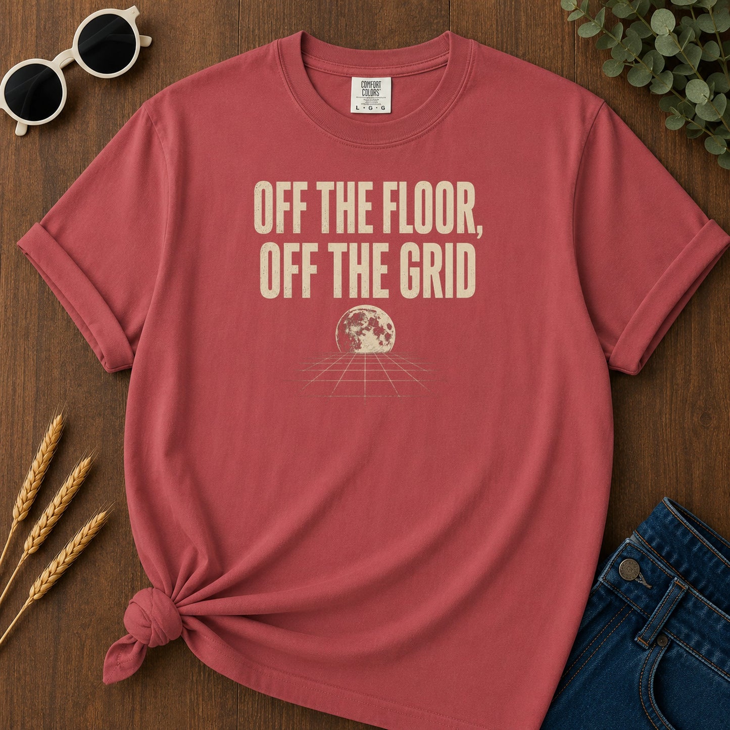 Off Grid 212 T-Shirt - Crimson Mockup