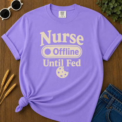 Nurse Offline Until Fed 213 T-Shirt - Violet Mockup