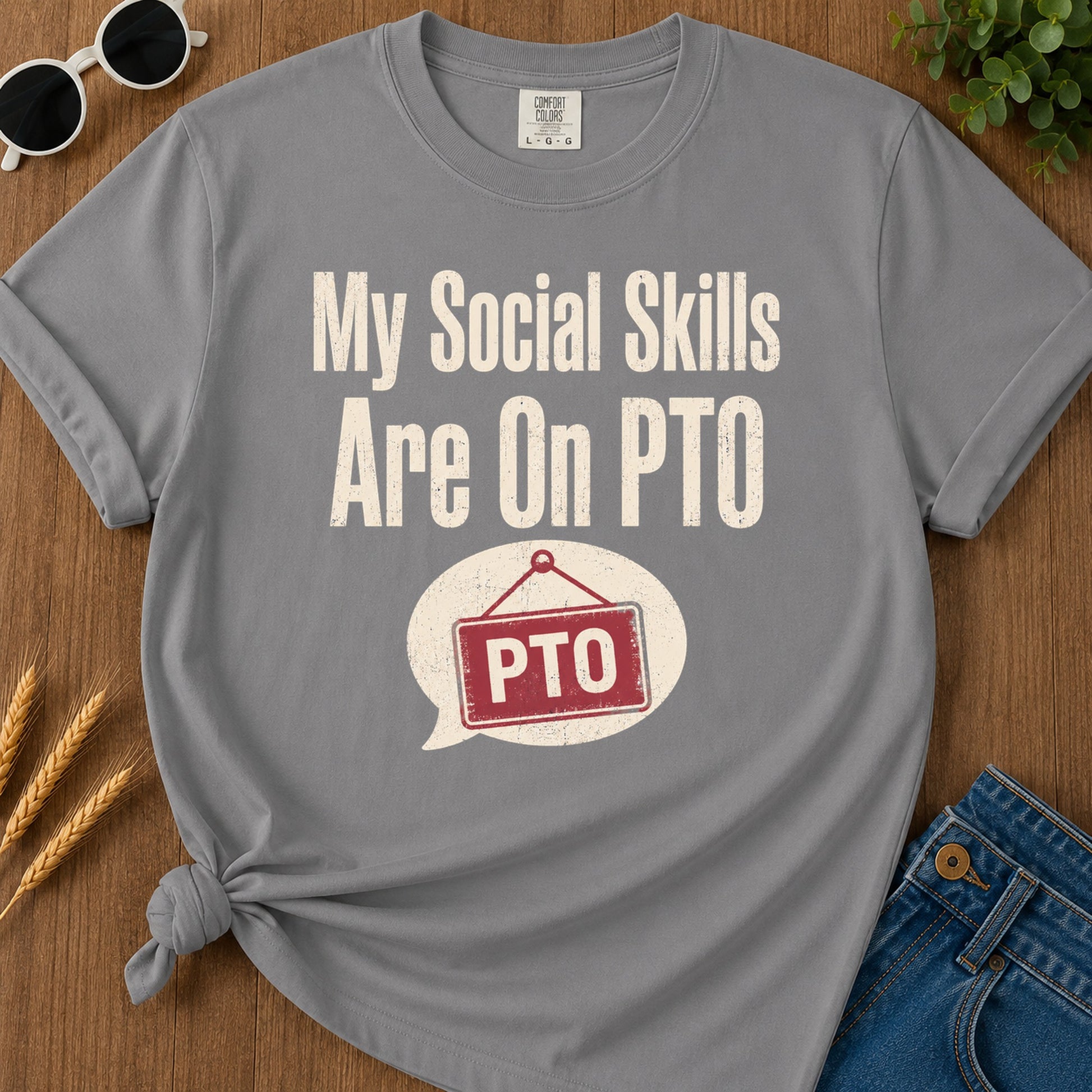 Social Skills Pto T-Shirt - Grey Mockup