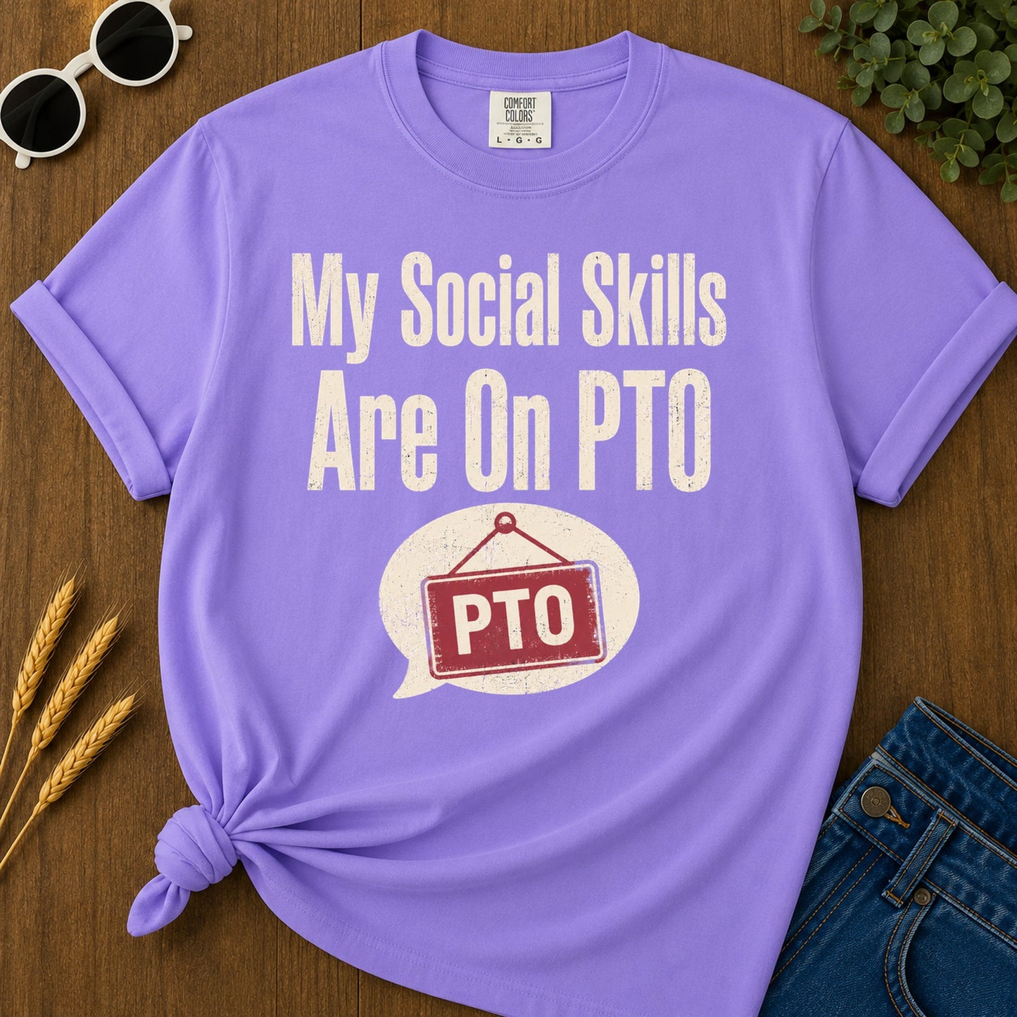 Social Skills Pto T-Shirt - Violet Mockup