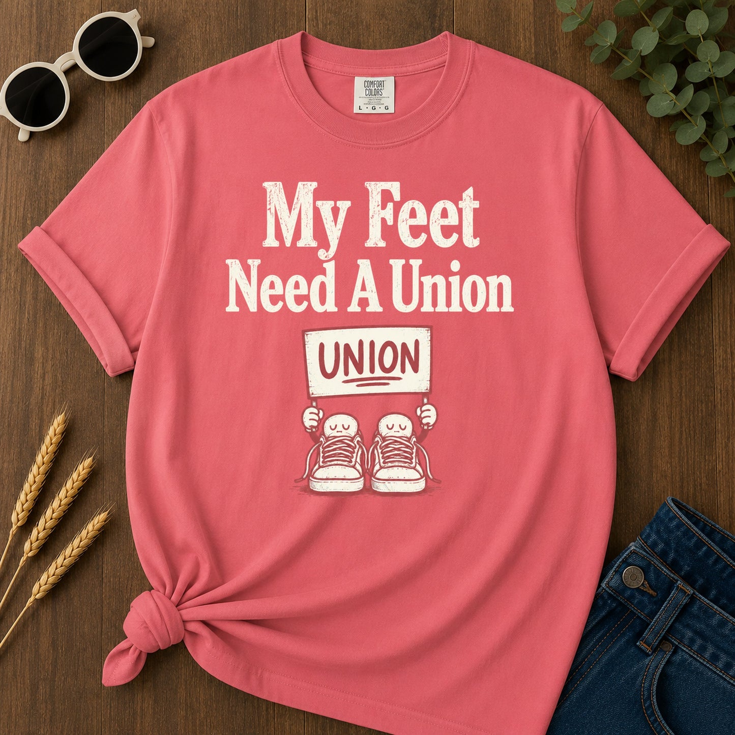 My Feet Need Union T-Shirt - Watermelon Mockup