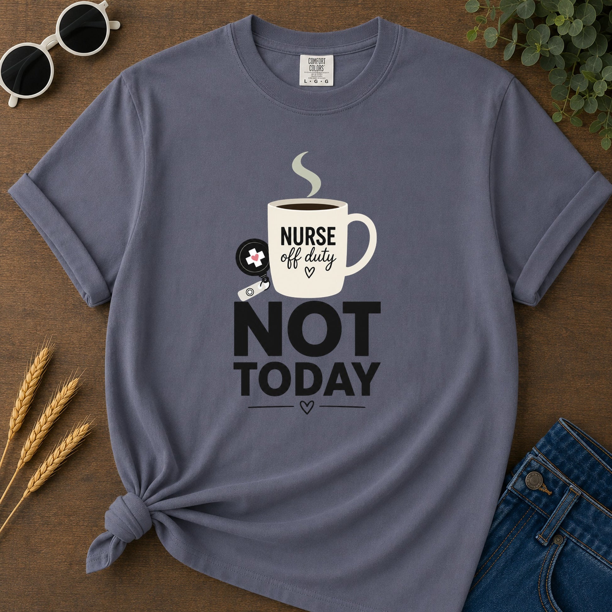 Minimal Not Today T-Shirt - Navy Mockup