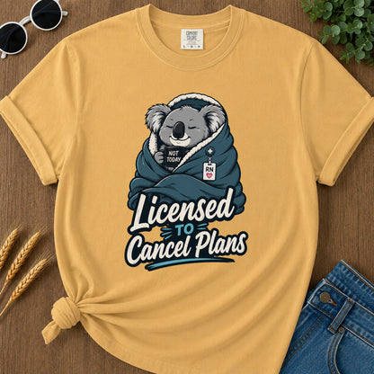 Licensed Cancel Plans T-Shirt - Mustard Mockup