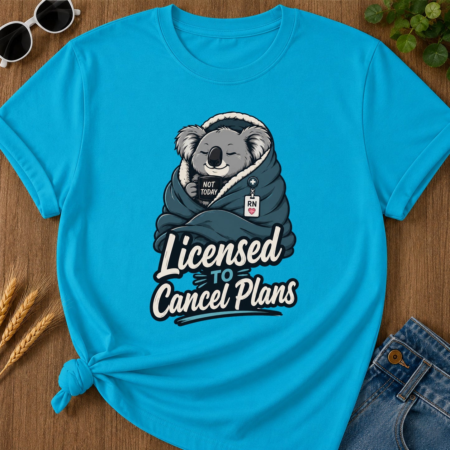 Licensed Cancel Plans T-Shirt - Sapphire Mockup