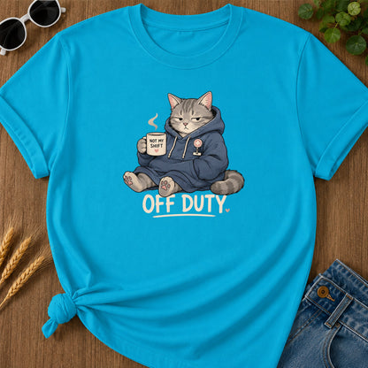 Off Duty Cat T-Shirt - Sapphire Mockup