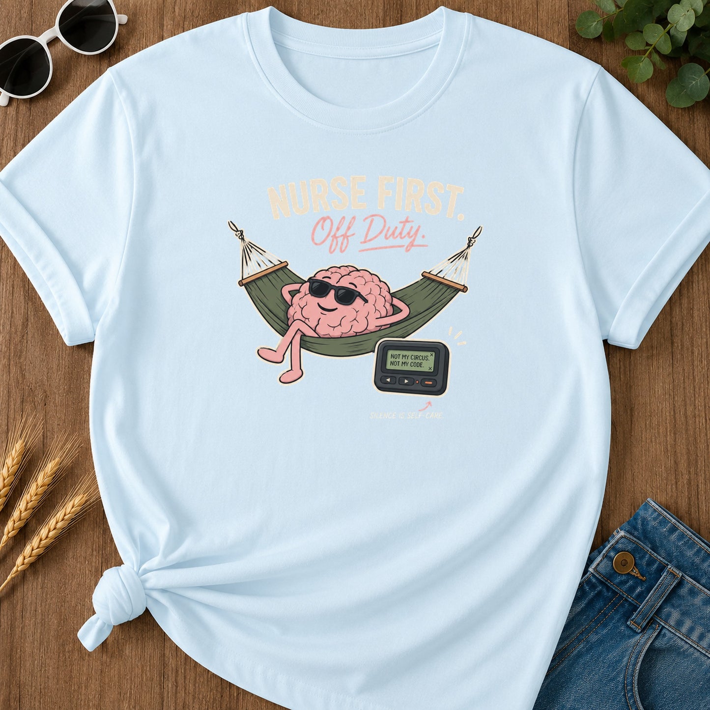 Brain Hammock T-Shirt - Chambray Mockup
