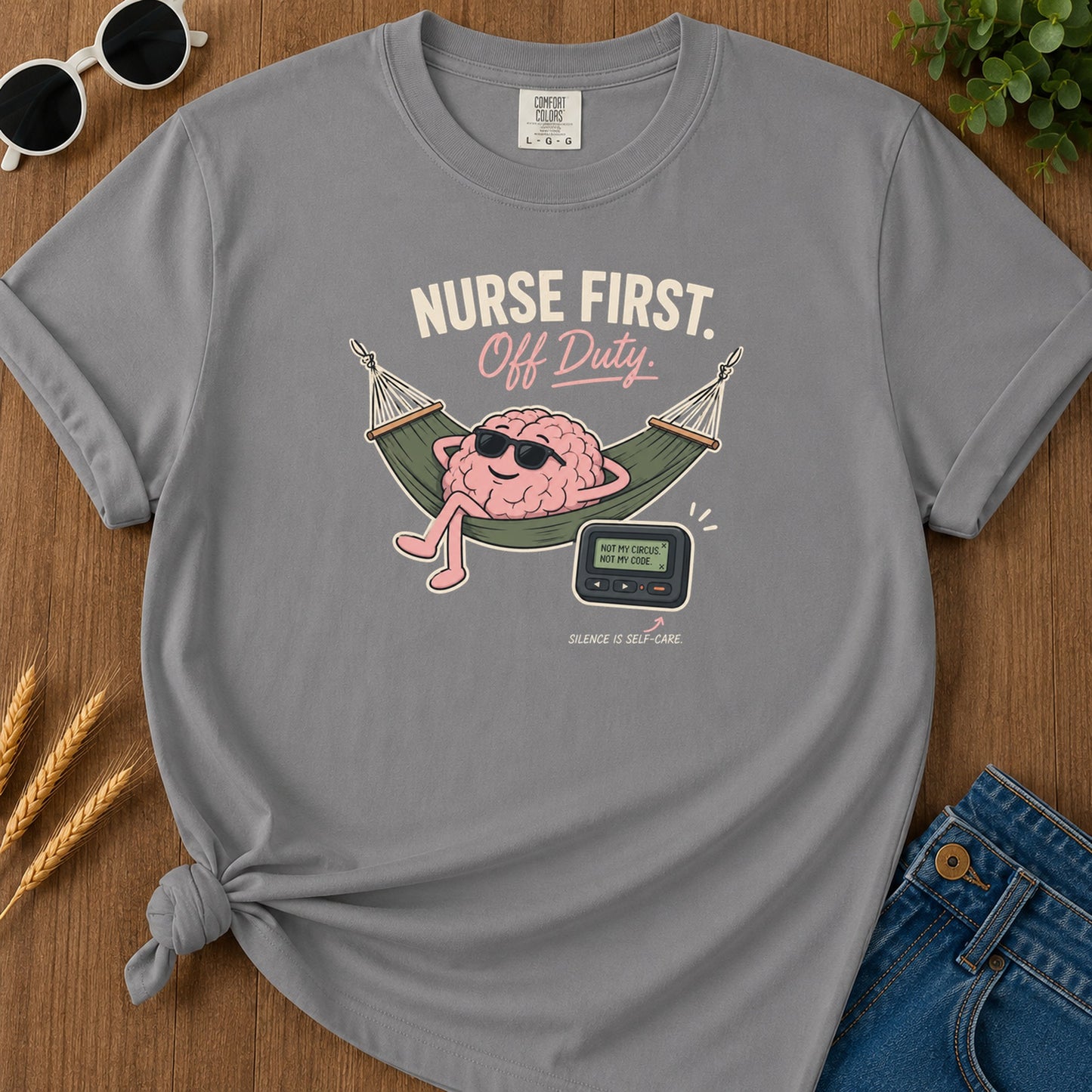 Brain Hammock T-Shirt - Grey Mockup