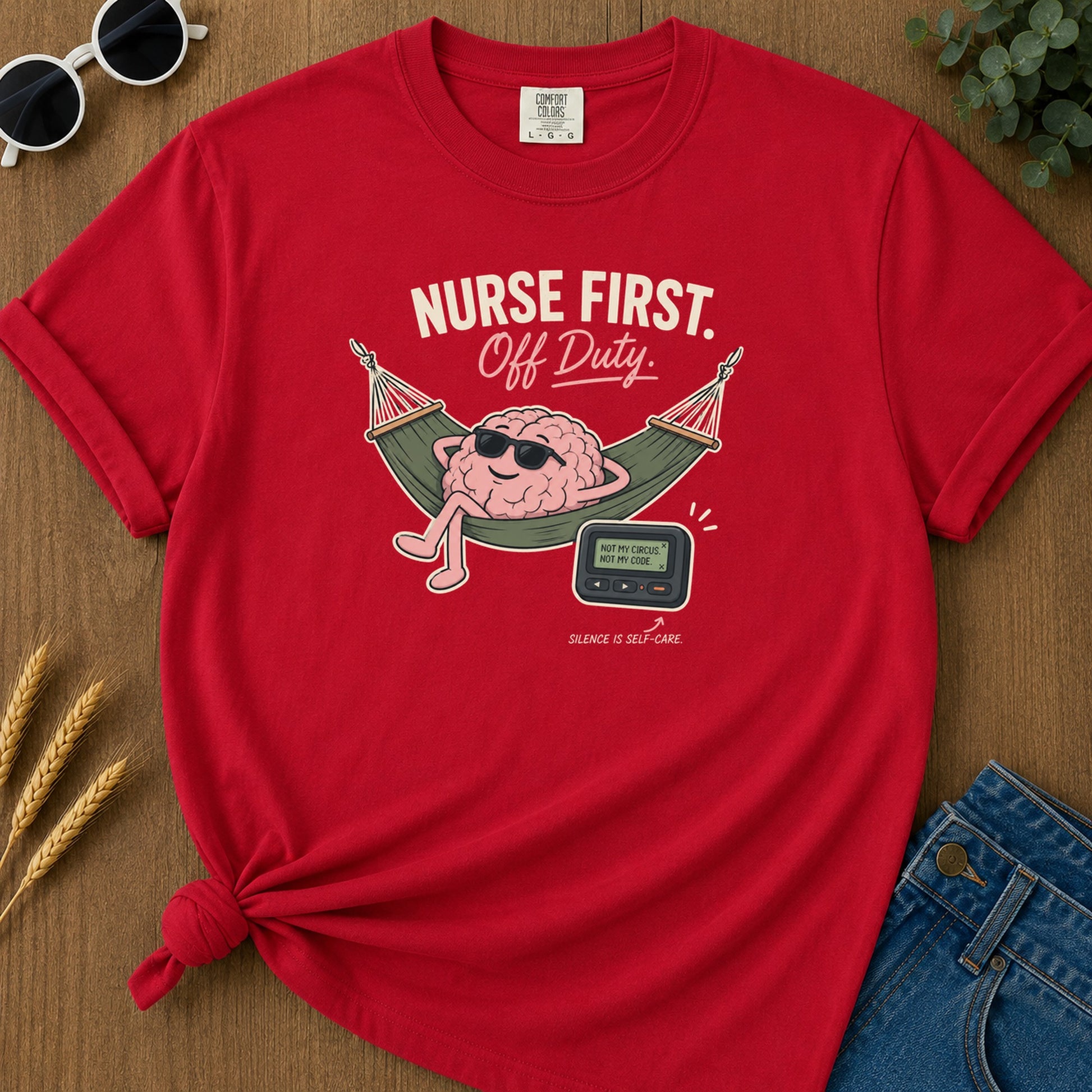 Brain Hammock T-Shirt - Red Mockup