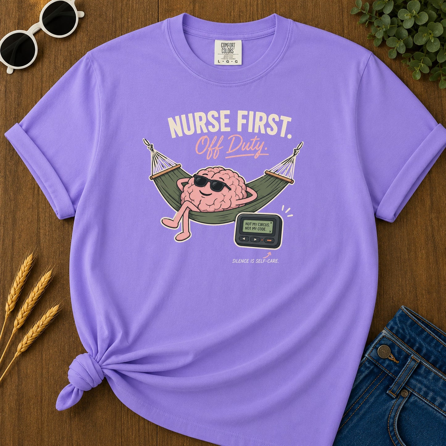 Brain Hammock T-Shirt - Violet Mockup