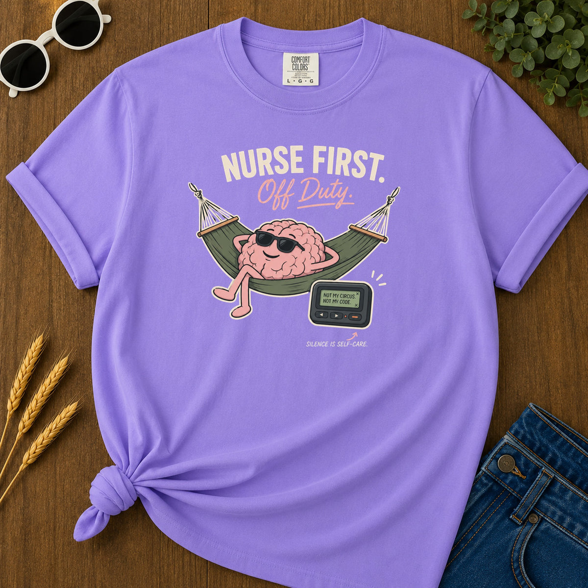Brain Hammock T-Shirt - Violet Mockup